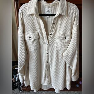Aerie Waffle Knit Button Up